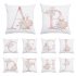 Pink Letter Printing Polyester Peach Skin Throw Pillow Cover 16  45 45cm