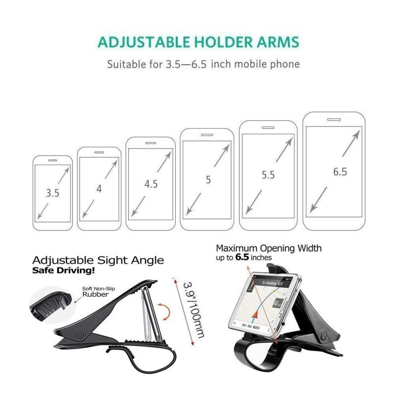 Car Holder Clip Mount Dashboard Car Phone Holder 360 Rotatable Stand Mount Display GPS Bracket 