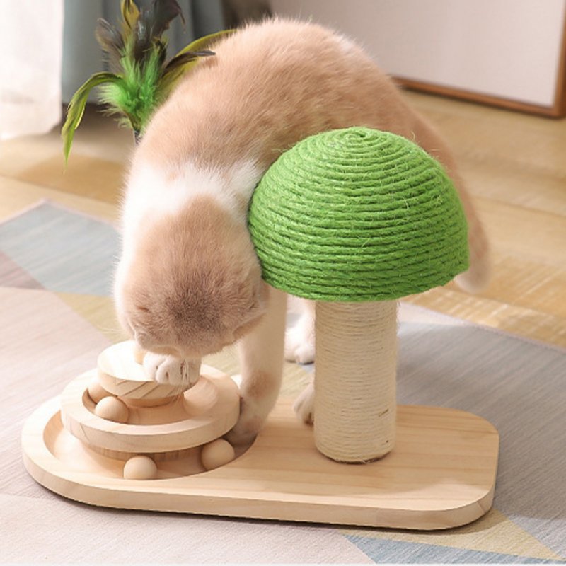 Cat Turntable Toy With Interactive Balls Cat Teaser Stick Pet Supplies For Indoor Cats Physical Exercise 