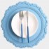 Placemat Heat Insulation Embossed Tablemat Silicone Tableware Accessories Light Blue