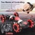 Plastic Gesture Induction Four wheel Remote  Control  Car Twisting Off road Vehicle Children Drift Rc Toys With Light Music C1 Red Stunt  Dual Mode 