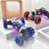 Plastic Gesture Induction Four wheel Remote  Control  Car Twisting Off road Vehicle Children Drift Rc Toys With Light Music C1 blue stunt  dual mode 