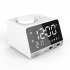 Plastic K11 Digital Bluetooth compatible  Speaker Alarm Clock Radio Usb Charge Built in Temperature Sensor Creative Led Display Speaker White U S  plug