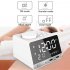 Plastic K11 Digital Bluetooth compatible  Speaker Alarm Clock Radio Usb Charge Built in Temperature Sensor Creative Led Display Speaker White UK plug