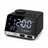 Plastic K11 Digital Bluetooth compatible  Speaker Alarm Clock Radio Usb Charge Built in Temperature Sensor Creative Led Display Speaker black Eu plug