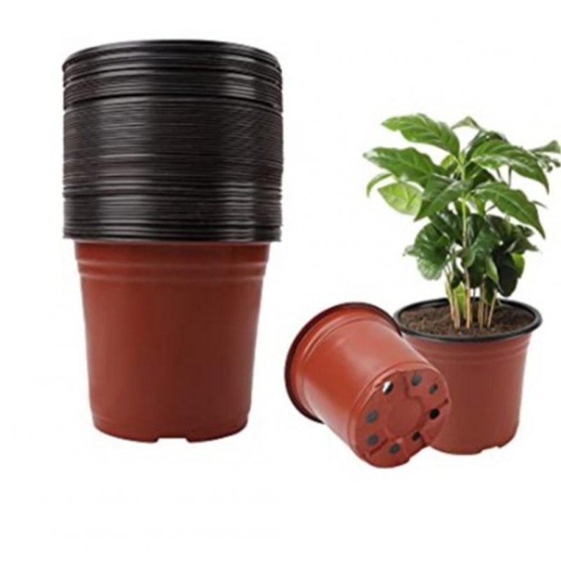 Plastic Multi-size Flower  Pot Plant Pots Succulent Planter Pot For Outdoor Indoor Plants Red outside and black inside_caliber 90mm