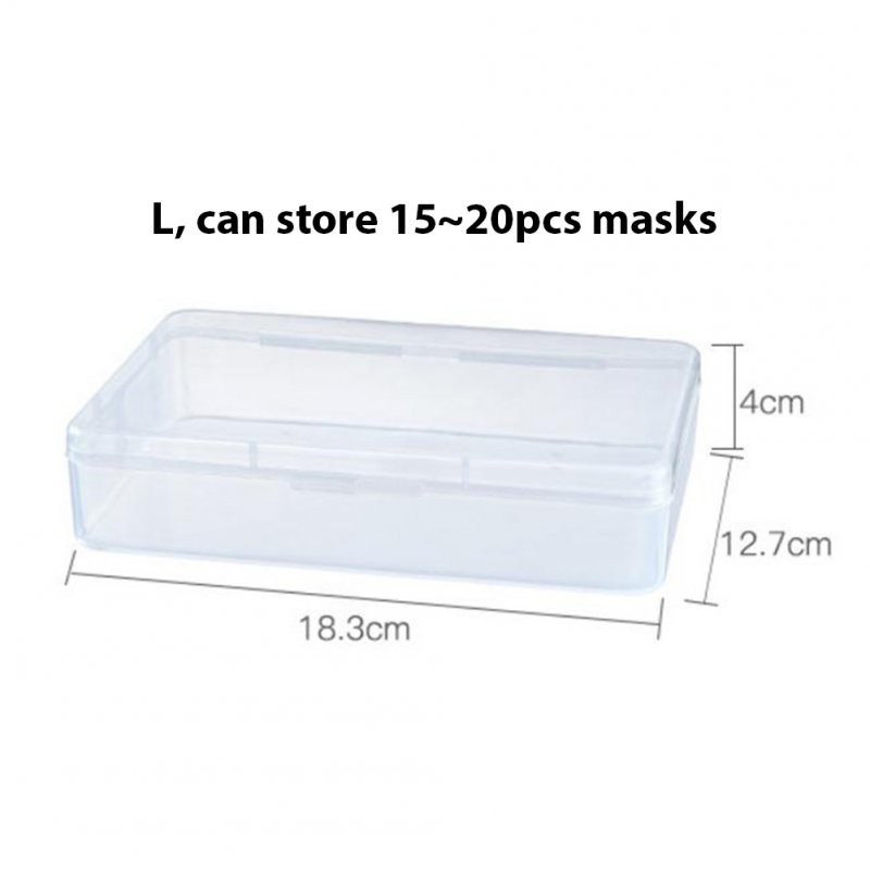Plastic Portable Transparent Anti-dust Mask Storage Box Dustproof Pollution-Free Face Masks Container Disposable Mask Case 18.3 * 12.7 * 4