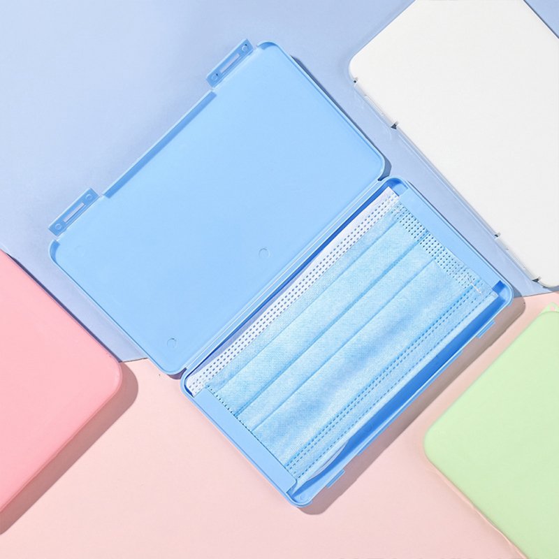 Plastic Snap-in Portable Mask Storage Box Mask Container  Household Organizer Rectangle random color