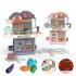 Play  House  Toy With Electric Lighting Sound Effects Children Toy Set Diy Simulation Kitchen Toys Pink