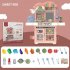 Play  House  Toy With Electric Lighting Sound Effects Children Toy Set Diy Simulation Kitchen Toys Pink