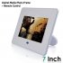 Play a slide show of your photos with your favorite music playing in the background on this 7 inch crystal clear LCD screen digital photo frame 