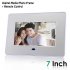 Play a slide show of your photos with your favorite music playing in the background on this 7 inch crystal clear LCD screen digital photo frame 