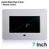 Play a slide show of your photos with your favorite music playing in the background on this 7 inch crystal clear LCD screen digital photo frame 