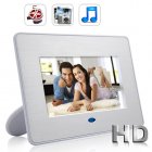 Play a slide show of your photos with your favorite music playing in the background on this 7 inch crystal clear LCD screen digital photo frame 