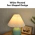 Pleated Ceramic Table Lamp USB Charging Bedroom Bedside LED Night Lamp With Dimmer Switch Creative Retro Farmhouse Desk Lamp  Single Color Warm Light  Blue gree