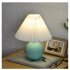 Pleated Ceramic Table Lamp USB Charging Bedroom Bedside LED Night Lamp With Dimmer Switch Creative Retro Farmhouse Desk Lamp  Single Color Warm Light  Blue gree