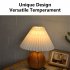 Pleated Ceramic Table Lamp USB Charging Bedroom Bedside LED Night Lamp With Dimmer Switch Creative Retro Farmhouse Desk Lamp  Single Color Warm Light  Blue gree