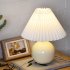 Pleated Ceramic Table Lamp USB Charging Bedroom Bedside LED Night Lamp With Dimmer Switch Creative Retro Farmhouse Desk Lamp  Single Color Warm Light  Blue gree