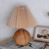 Pleated Ceramic Table Lamp USB Charging Bedroom Bedside LED Night Lamp With Dimmer Switch Creative Retro Farmhouse Desk Lamp  Single Color Warm Light  Blue gree