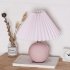 Pleated Ceramic Table Lamp USB Charging Bedroom Bedside LED Night Lamp With Dimmer Switch Creative Retro Farmhouse Desk Lamp  Single Color Warm Light  Pink   pi