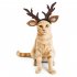 Plush Antler Headband Cute Headwear Ornament with Adjustable Buckle for Christmas Party Halloween Decor L