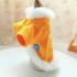 Plush Collar Dog Christmas Clothes Winter Thickening Warm Santa Claus Print Holiday Coat Cats Clothing Teddy Yellow Pet Costumes Yellow M