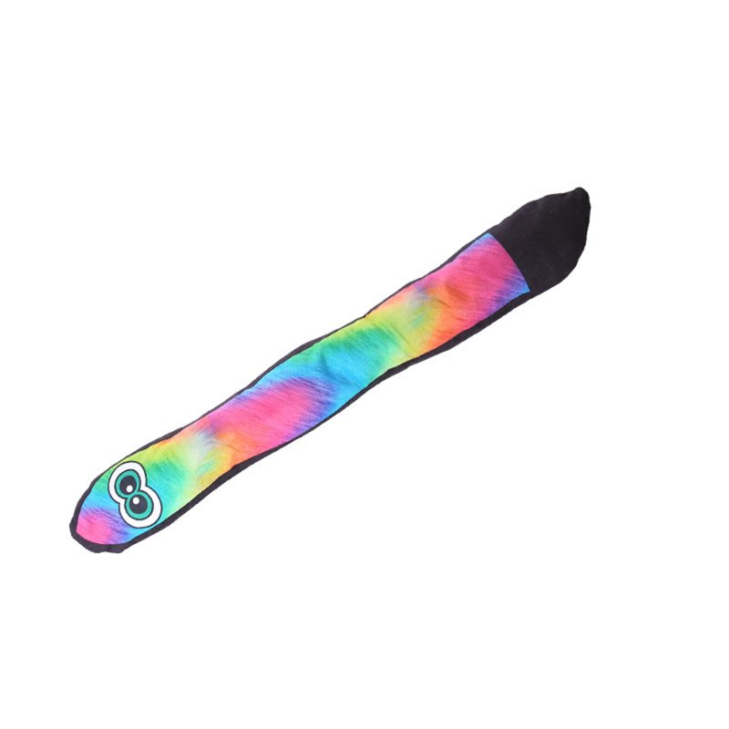 Plush Dog Toy With Squeaky Toy Bark Paper Bite-resistant Teething Pet Supplies For Puppies Dog Snake Stuffed Animal Toys Rainbow Big Eyed Snake
