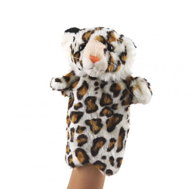 Plush Doll Interactive Animal Plush Hand Puppets for Storytelling Teaching Parent-child Brown Leopard Tiger
