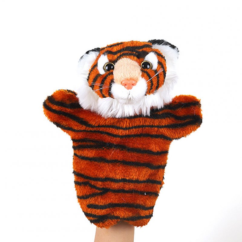 Plush Doll Interactive Animal Plush Hand Puppets for Storytelling Teaching Parent-child Siberian tiger