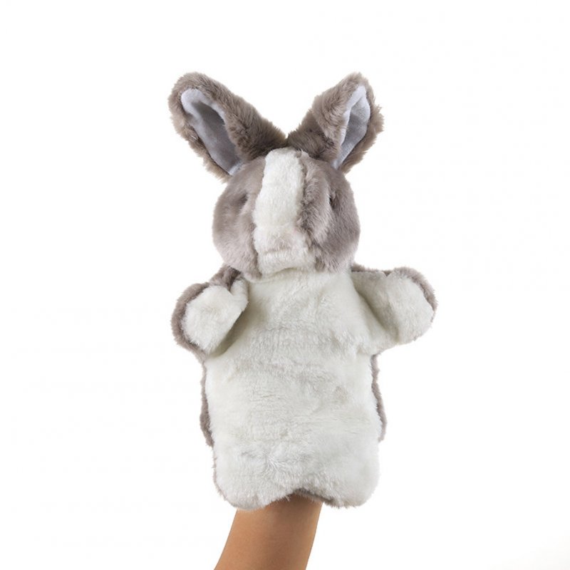 Plush Doll Interactive Animal Plush Hand Puppets for Teaching Parent-child Grey Rabbit
