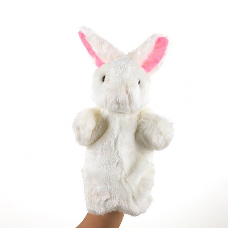 Plush Doll Interactive Animal Plush Hand Puppets for Teaching Parent-child White rabbit