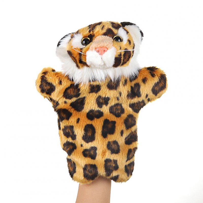 Plush Doll Interactive Animal Plush Hand Puppets for Storytelling Teaching Parent-child Yellow Leopard Tiger