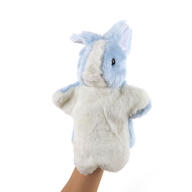 Plush Doll Interactive Animal Plush Hand Puppets for Teaching Parent-child Blue rabbit