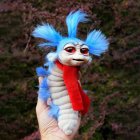 Plush  Doll  Toy Maze Worm Red Hairy Big Mouth Monster Varied Plush Toy Maze Worm