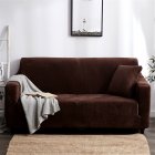 Plush Stretch Sofa Covers Stylish Furniture Cushions Sofa Slipcovers Winter Cover Protector  coffee Double 145 185cm