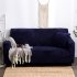 Plush Stretch Sofa Covers Stylish Furniture Cushions Sofa Slipcovers Winter Cover Protector  Dark blue Double 145 185cm