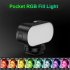 Pocket RGB Camera Light  Rechargeable Handheld LED Video Fill Light With LCD Display  1 4  Screw Mount Adapter And Cold Shoe  Portable Selfie Light For Live Str