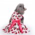 Polyester Pet  Clothes Summer Plaid    Skirt For Dog Pet Clothing Supplies white L