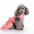 Polyester Pet  Clothes Summer Plaid    Skirt For Dog Pet Clothing Supplies Orange M