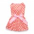 Polyester Pet  Clothes Summer Plaid    Skirt For Dog Pet Clothing Supplies Orange M