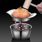 Pomegranate Peeling Tool Set With Non-slip Bottom Dome Lid 304 Stainless Steel Pomegranate Peeler Removal Tool Pomegranate Seeder Peeling Tool cutter + bowl + hammer
