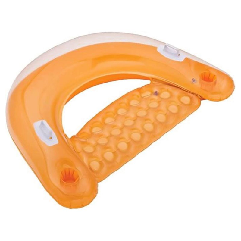 Pool Floats Chairs, Inflatable Pool Lounge Chairs, Floating Pool Hammock Chair, Blow Up Pool Floats For Pool Party Summer Water Fun Swimming Pool Lounge orange color 95x80cm