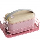 Portable 2 Tiers Bento Box With Handle Large Capacity Student Lunch Box For Work School Picnic Travel XC-006 pink