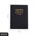 Portable 2022 A7 Mini Notebook English Schedule Daily Planner Notebooks Office School Supplies Stationery Black (A7)