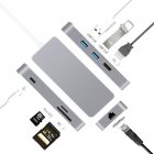 Portable 7 in 1 USB c Hub Type c to HDMI 2XUSB3 0 Ethernet SD TF Adapter