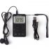 Portable AM FM Radio Mini Digital Tuning Stereo Radio with Earphone and Rechargeable Battery for Walk black
