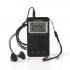 Portable AM FM Radio Mini Digital Tuning Stereo Radio with Earphone and Rechargeable Battery for Walk black