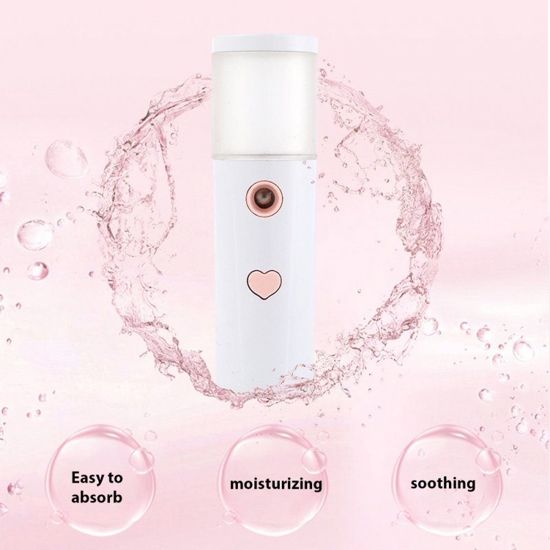 Portable Air Humidifier USB Rechargable Handheld Diffuser Mini Steamed Face Alcohol Atomizer white