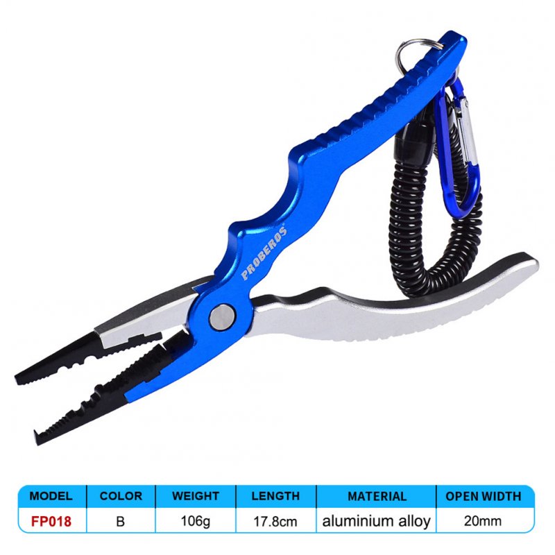 Portable Alloy Lure  Pliers With Locking Anti-rust Pliers Head Ergonomic Handle Hook Remover Multi-purpose Anti-aging Tackle Blue