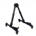 Portable Aluminum Floor Guitar Stand Adjustable Foldable Stand for All Types of Guitars  Basses  Ukuleles and Violins  Banjo black FP10S